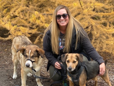 Dani Sorenson and 2 dogs